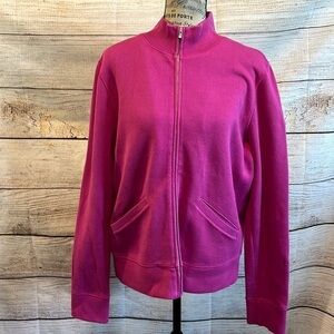 Faconnable Cotton Jacket Zipper Pockets Size Large Pockets Pink 100% Cotton